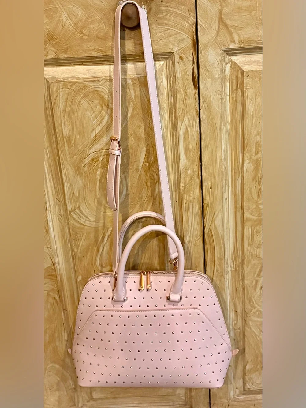 Charming Charlie Studded Blush Women's Satchel Tote Bag NWOT